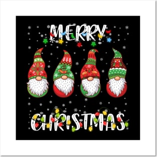 Funny Gnomes Merry Christmas Posters and Art